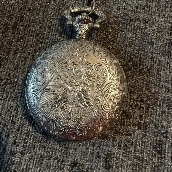 Details Pocket Watch Steam Train Locomotive Alloy Quartz Movement Chain Watch - Picture 5 of 8